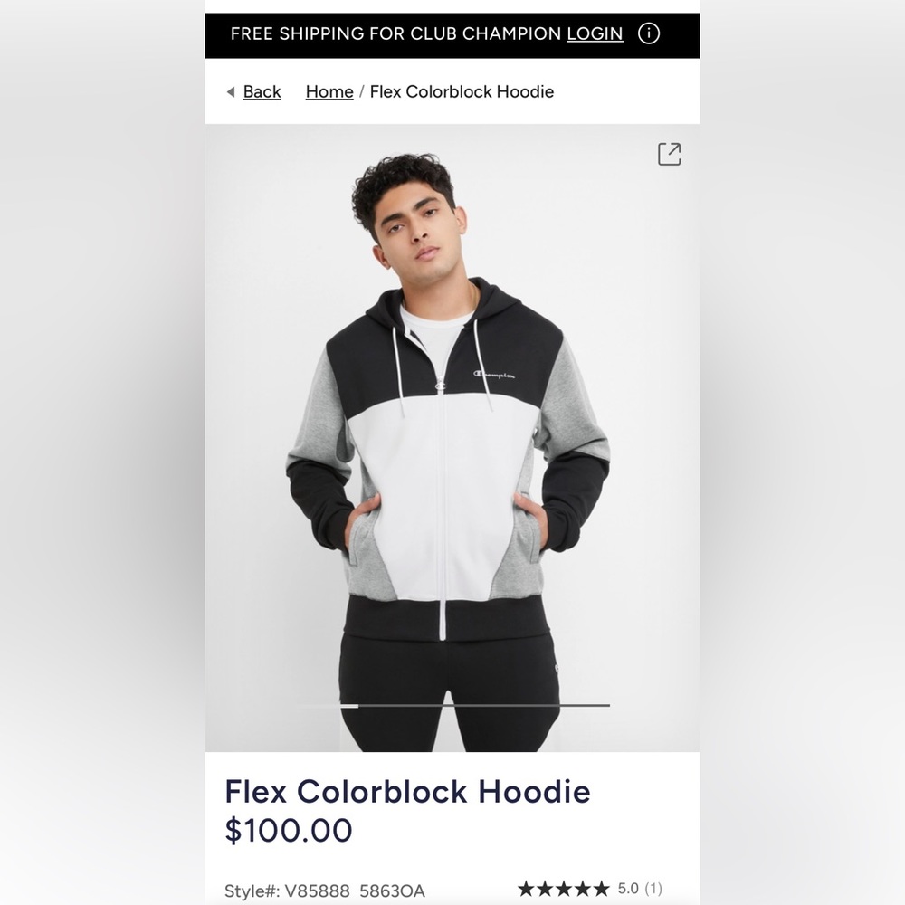 Half zip Champion pullover hoodie